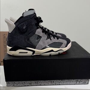 Jordan Black and Gray Athletic Shoes